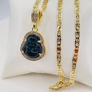 buddha and chain gold plated